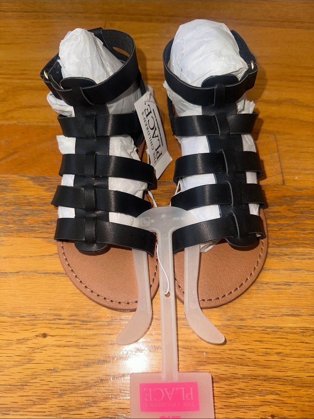 The Children's Place Black Strappy Gladiator Sandals